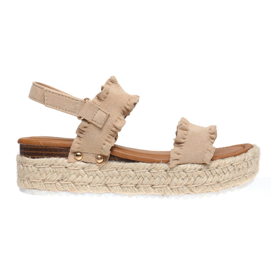 Pierre Dumas Ruffle Strap Sandal